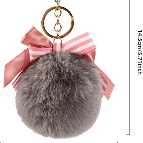 Shining crown Pom Pom Keychain, Backpack Charms - Picture 2 of 2